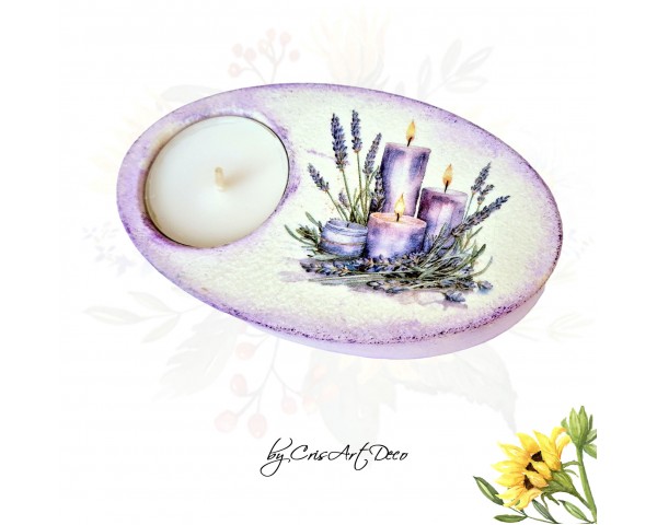 Suport decorativ pentru lumanare - lavanda 121038